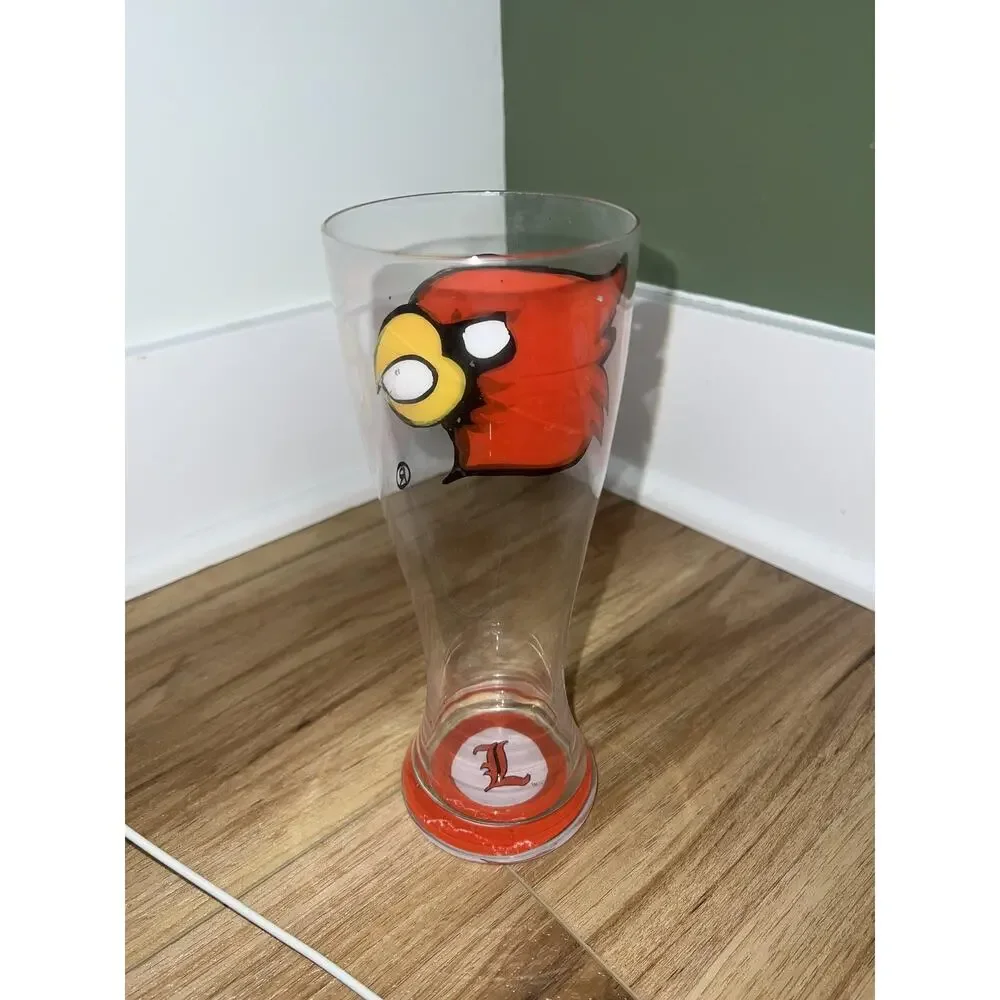 Louisville Cardinals Pilsner Glass NCAA Basketball Football Beer Cup Collectible